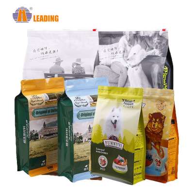 Custom Fish Plastic Recycle Reseal Birds Animal Flat Bottom Stand Up Cat Dog Pet Food Bag With Ziplock