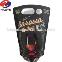 customized print juice Grade Spout Pouch /Stand Up Aluminium Foil Wine Bag With Tap