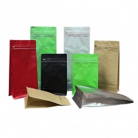 Square Box Block Bottom 250 Grams And 500 Grams Large Reusable 250G Matt Black Compostable Box Pouch 12Oz Roasted Coffee Bag