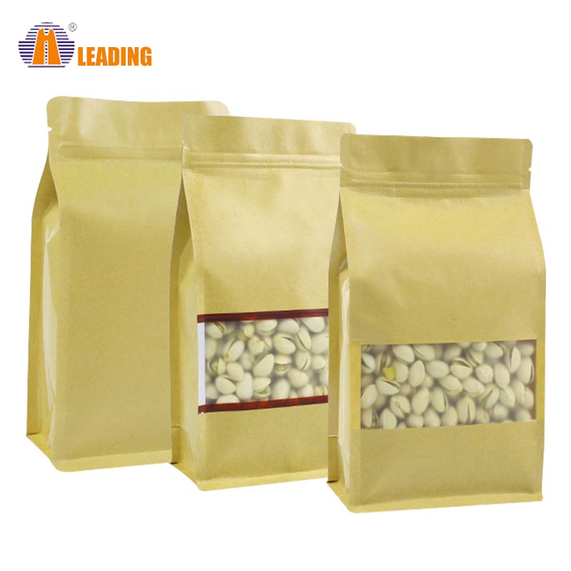 Dry Stand Up Custom Printing Zip Lock Package Pouch Private Label 500g paper Kraft Coffee Bag